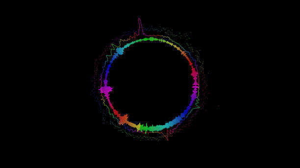 istock Abstract spectrum bounce spectral wave design on black background vibrating wave form. Audio spectrum simulation for music futuristic animation. 1300237873