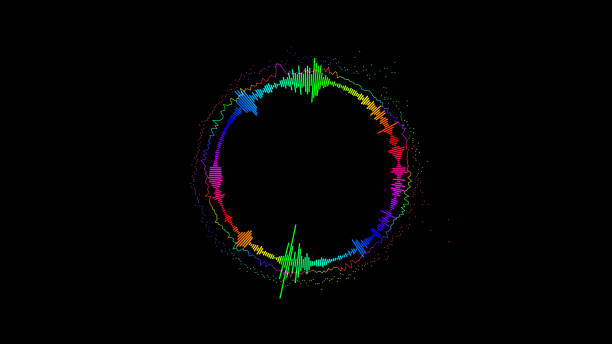 istock Abstract spectrum bounce spectral wave design on black background vibrating wave form. Audio spectrum simulation for music futuristic animation. 1300237879