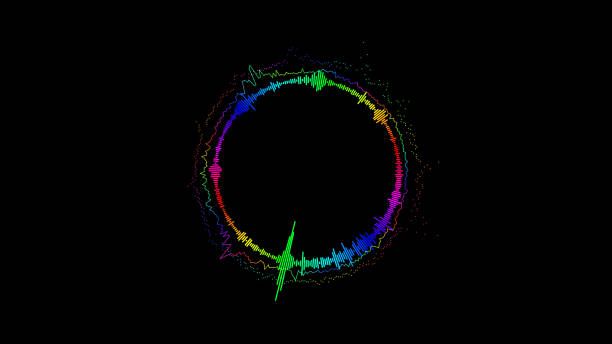 istock Abstract spectrum bounce spectral wave design on black background vibrating wave form. Audio spectrum simulation for music futuristic animation. 1300237881