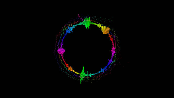 istock Abstract spectrum bounce spectral wave design on black background vibrating wave form. Audio spectrum simulation for music futuristic animation. 1300237887