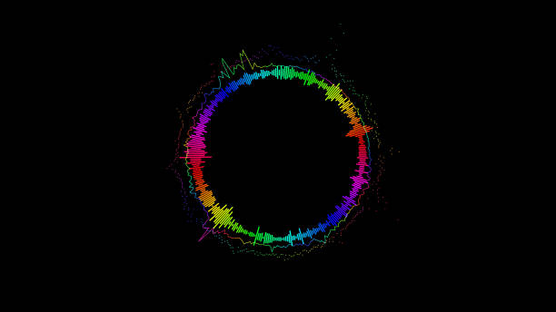 istock Abstract spectrum bounce spectral wave design on black background vibrating wave form. Audio spectrum simulation for music futuristic animation. 1300237895
