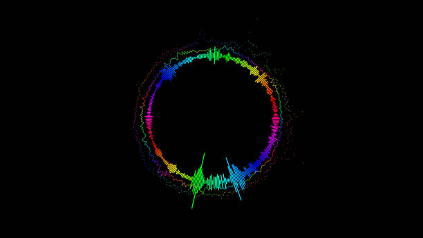 istock Abstract spectrum bounce spectral wave design on black background vibrating wave form. Audio spectrum simulation for music futuristic animation. 1300237898