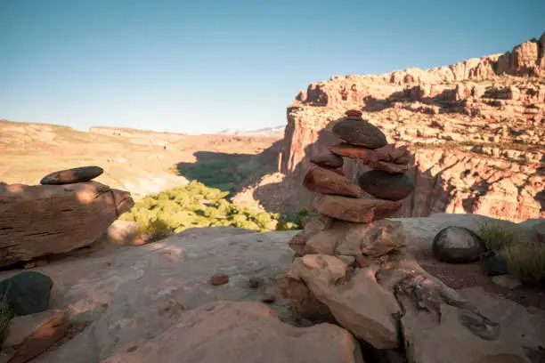 Photo of Cairn Stack at Overlook in Capitol Reef