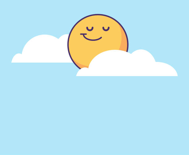 ilustrações de stock, clip art, desenhos animados e ícones de cute emoticon among clouds - heat beautiful joy happiness