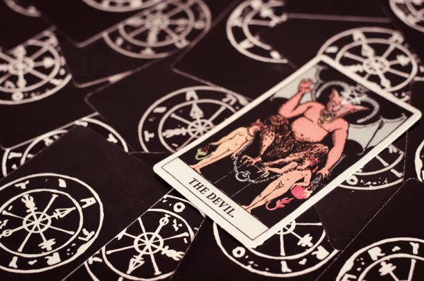 istock Card of Devil of the Tarot Card. 1300245735