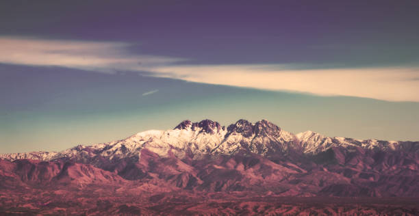 Panoramic view of Four Peaks in Arizona from the McDowell Sonoran Conservancy