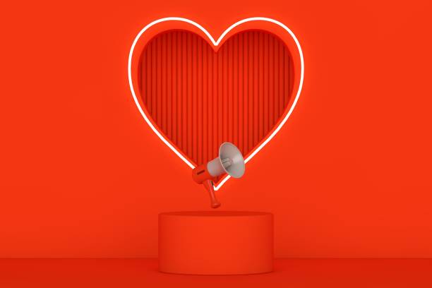 istock Red podium and minimal abstract background, 3d rendering geometric shape, Stage for awards on website in modern. Empty product stand. Valentines day concept 1300251051
