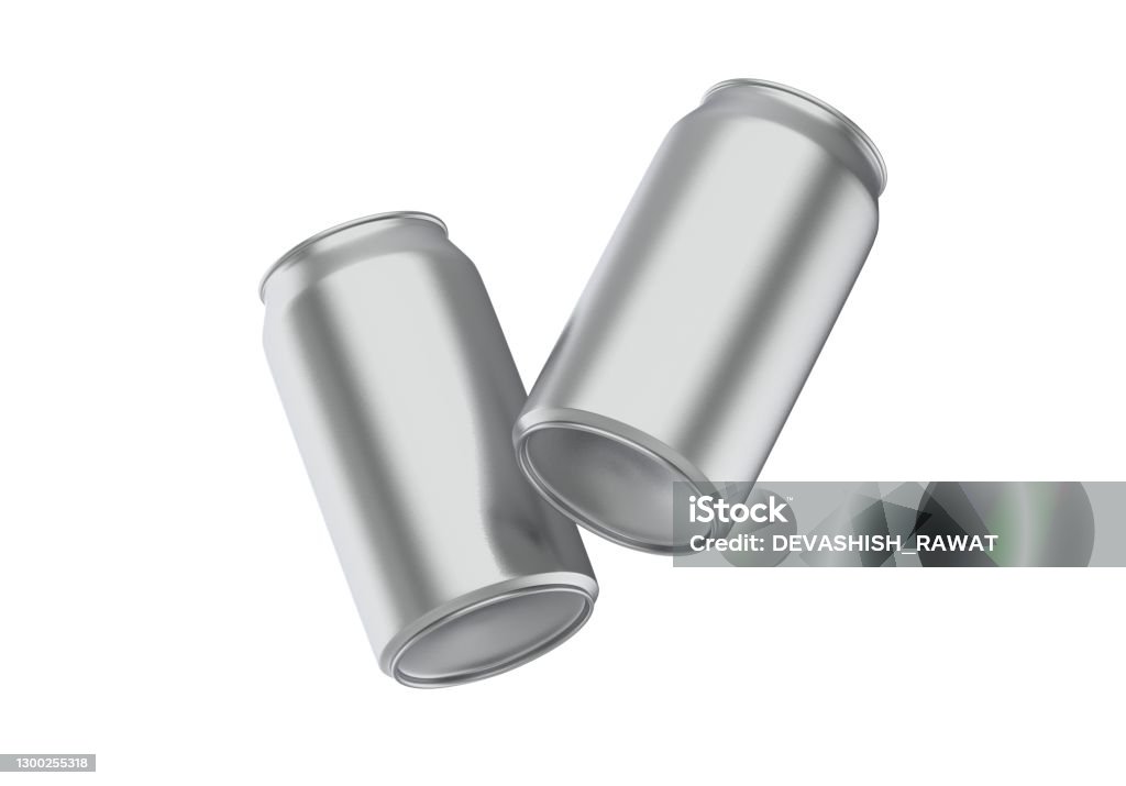 Metallic can mockup for beer, alcohol, juice, energy drink and soda, aluminium metal can mock up on isolated white background, 3d illustration Drink, Alcohol, Single Object, Can, Drink Can Can Stock Photo