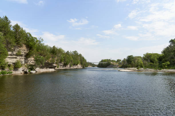 Landscape view of Trent River stock photo