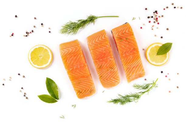 istock Raw salmon, shot from above with herbs and spices 1300255734