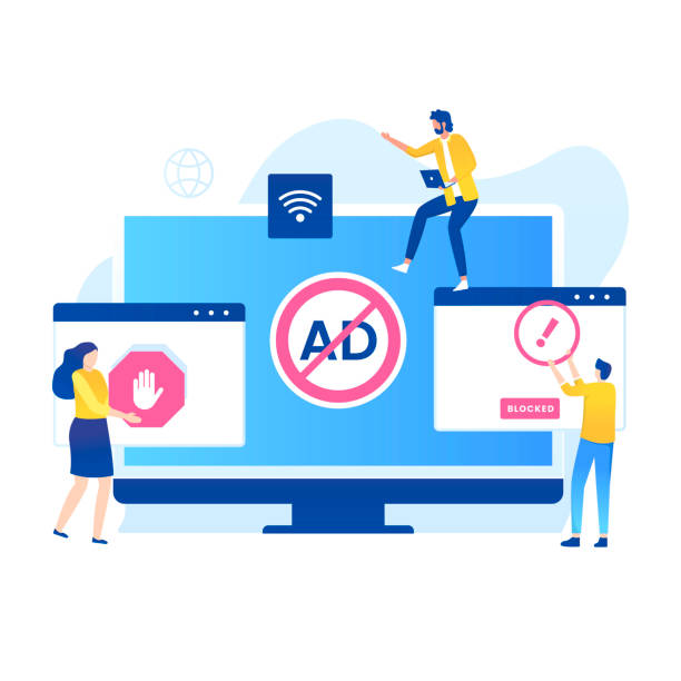 ilustrações de stock, clip art, desenhos animados e ícones de adblock illustration vector concept - adsense