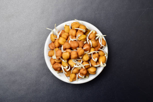 istock chickpeas sprouts in bowl over dark background, dietary fiber 1300262304
