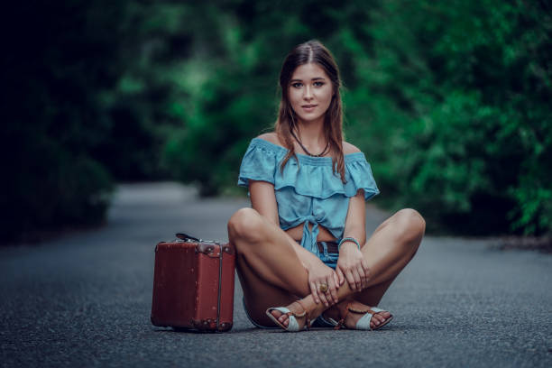 istock Young beautiful Asian woman in hippy style. 1300264369