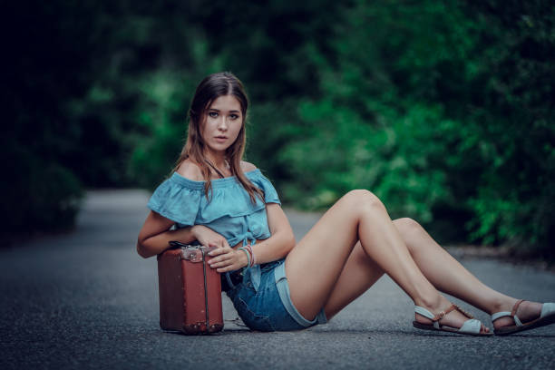 istock Young beautiful Asian woman in hippy style. 1300264391