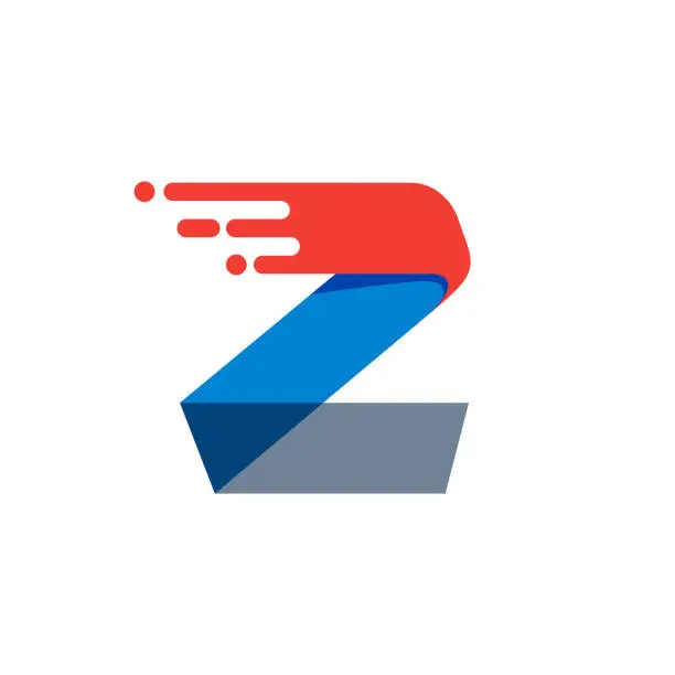 Vector illustration of Letter Z fast speed motion logo.