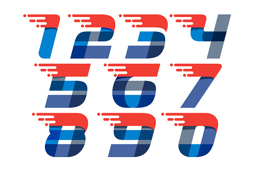 Oblique font with red line for sportswear labels, delivery poster, racing identity, taxi cards etc.