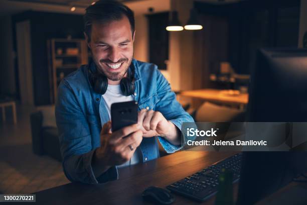 Sms Stock Photo - Download Image Now - Gambling, Mobile Phone, Men