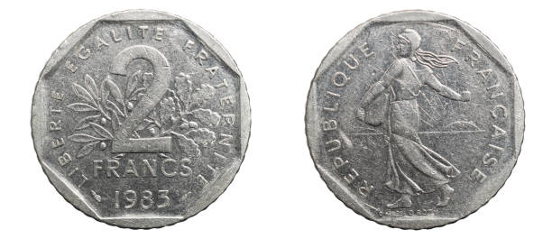 istock two french franc coin isolated on white background 1300271417
