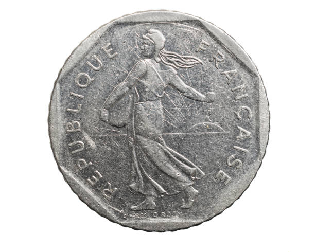 istock two french franc coin isolated on white background 1300271469