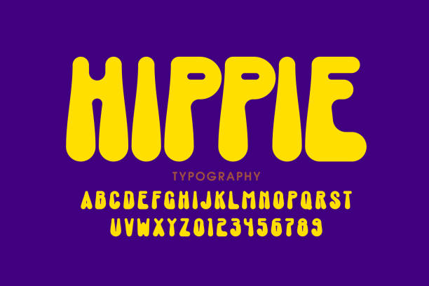 kuvapankkikuvitukset aiheesta hippi-tyylin fontti - hippie