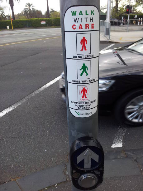 istock Pedestrian lights on streets, Melbourne. Urban design. 1300275422