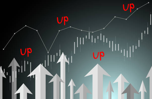 illustration of upward arrows and stock graph illustration of upward arrows and stock graph rigging stock illustrations