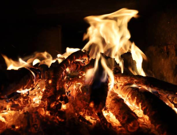 istock A fire is burning in a stove or fireplace 1300279247