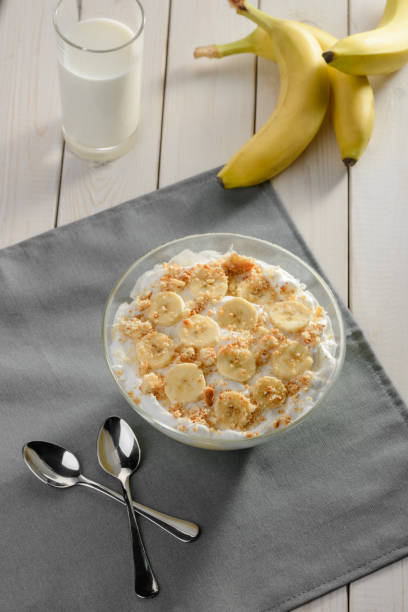 istock Whipped cream, sliced banana and cookie crumbs 1300281000