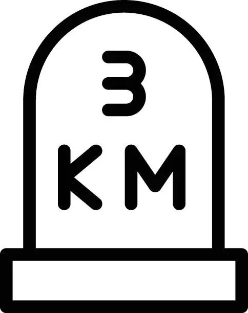 Vector illustration of km