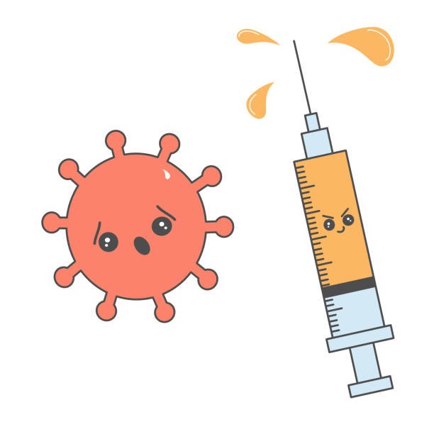 Ilustración de Bonita Ilustración Vectorial De Dibujos Animados Con La  Vacuna Coronavirus Covid19 y más Vectores Libres de Derechos de Ilustración  - iStock