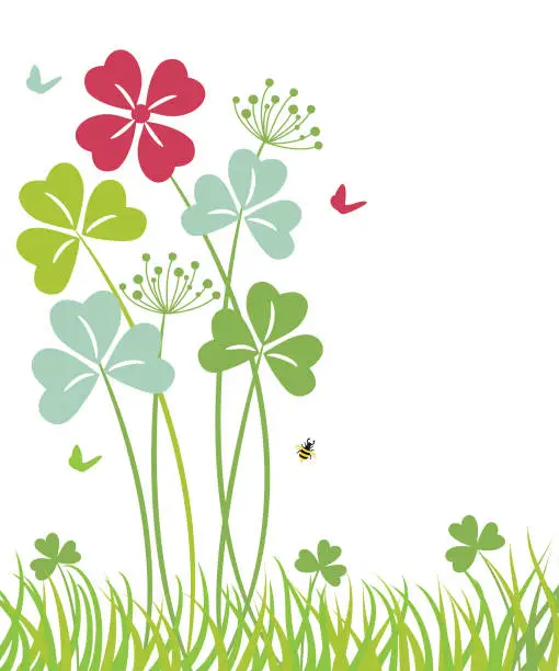 Vector illustration of St. Patrick's day background with clover .