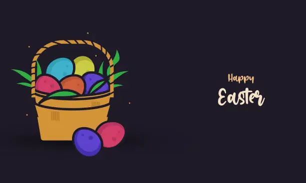 Vector illustration of Concept Happy Easter vector illustration