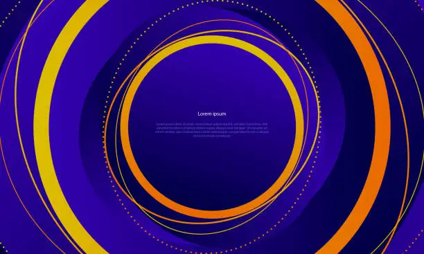 Vector illustration of abstract yellow circles on purple background