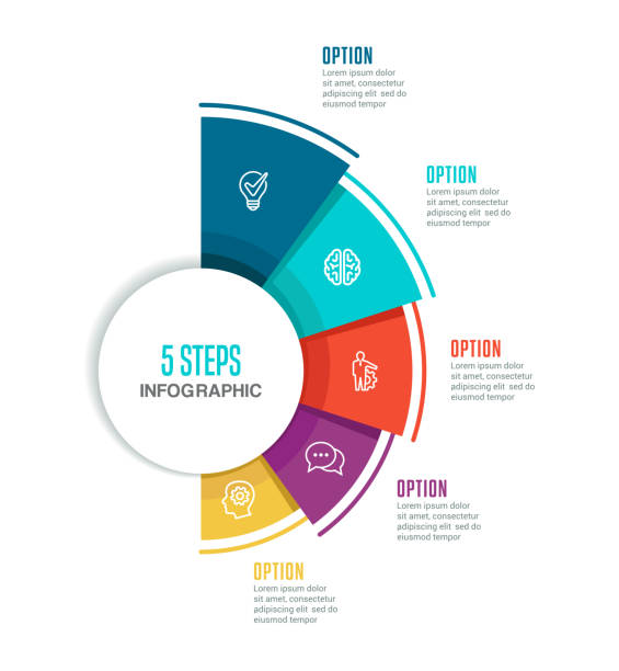 infografik elemente - zahl 5 grafiken stock-grafiken, -clipart, -cartoons und -symbole
