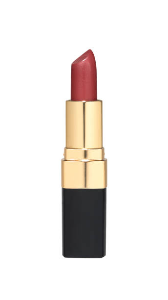 istock Open red lipstick golden black tube 1300292795