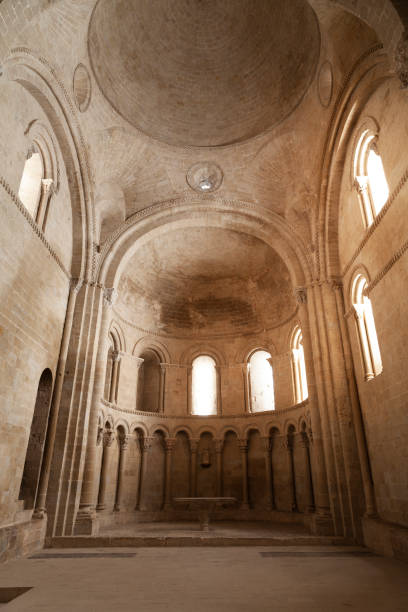 church in the medieval castle of loarre, huesca, spain. - feudalism imagens e fotografias de stock