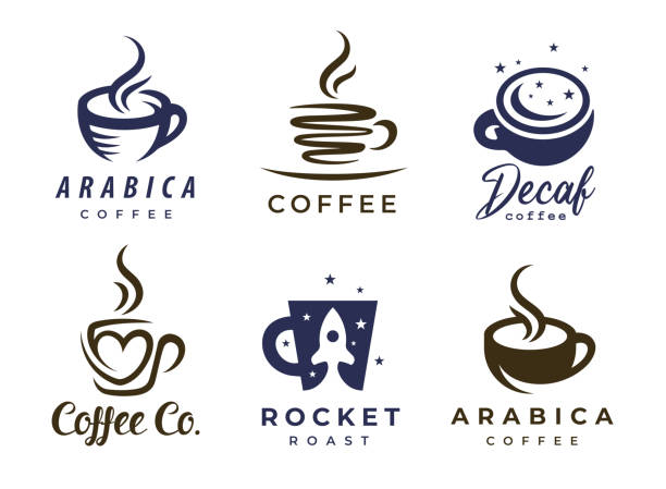 ilustraciones, imágenes clip art, dibujos animados e iconos de stock de conjunto de iconos de taza de café - coffee