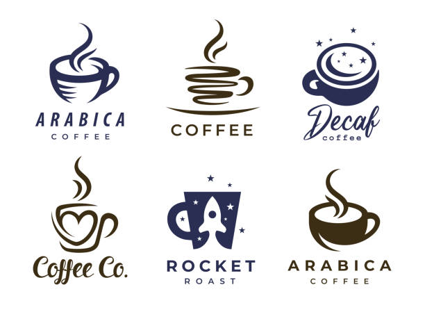 Coffee cup icon set Coffee cup icon set. Premium espresso symbol collection. Cafe Latte hot drink mug signs. Concept barista coffee cup beverage vector illustrations. arabica coffee drink stock illustrations