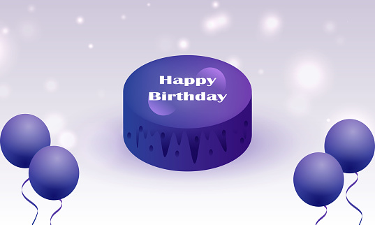birthday cakes with balloons stock illustration