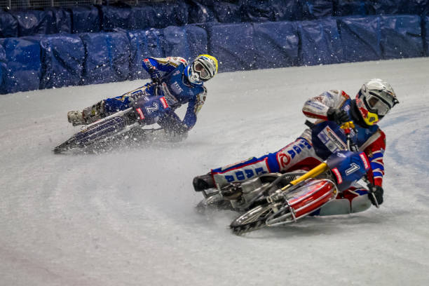 Inzell, Germany - March 16, 2019: World Ice Speedway Championship. The sport returns to the sport arenas after a decline
