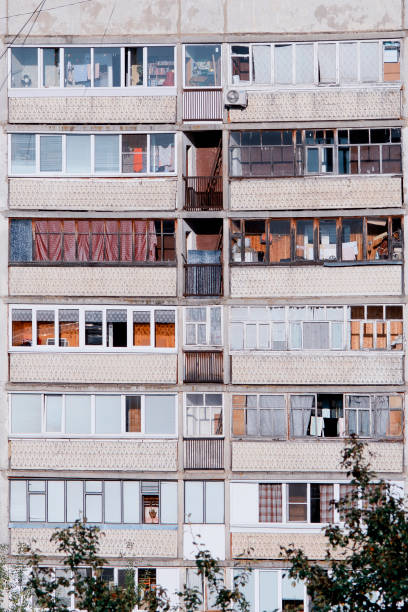 istock End face of a Russian multi-storey building 1300299632
