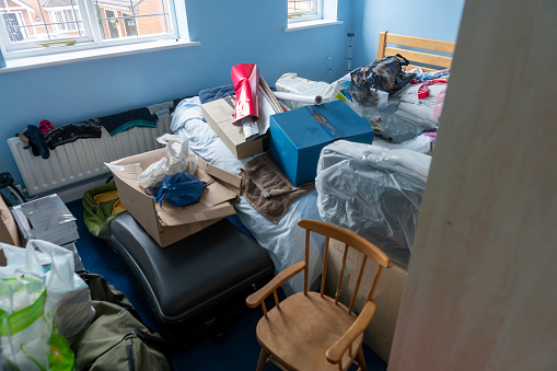 A spring clean of a loft in Huntingdon, England, UK, results in  a lot of clutter everywhere else in the house and makes it look like a hoarders residence!