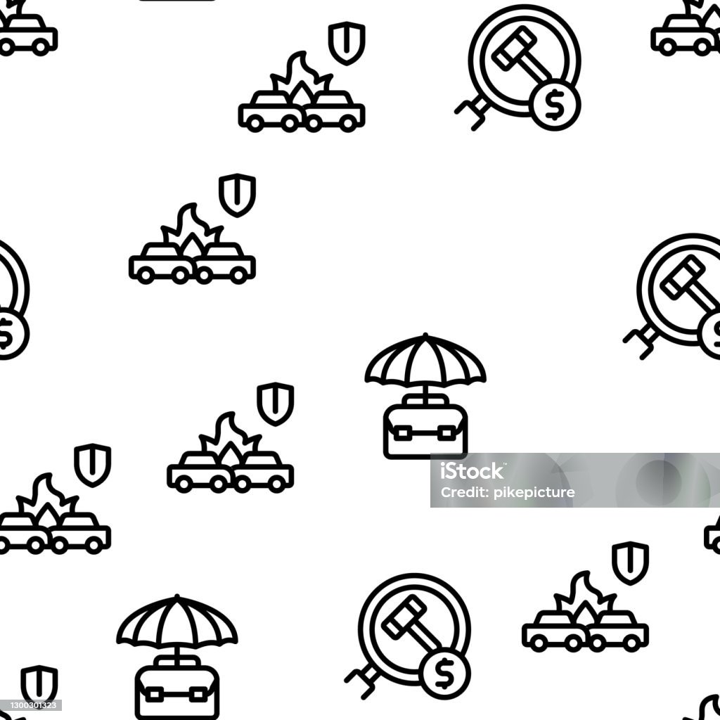 Insurance Pattern Insurance Allpurpose Seamless Pattern Vector Stock Illustration ...