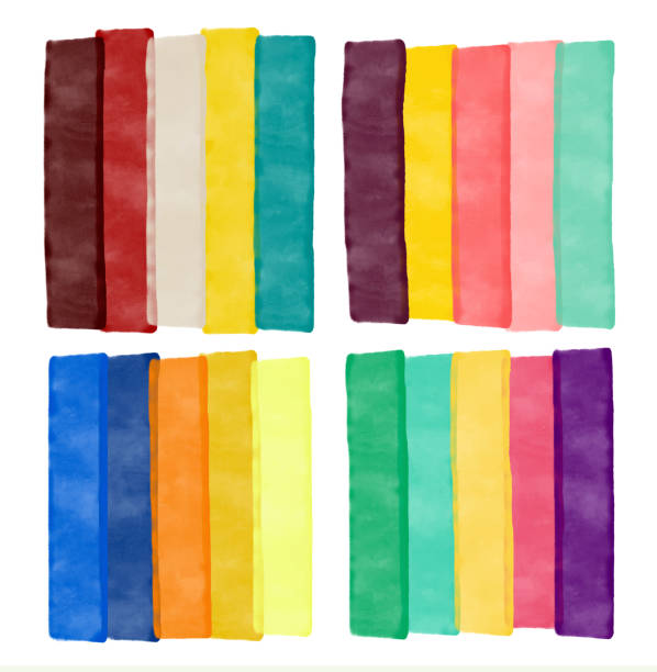 istock Watercolor Acrylic Painting Brush Stroke Color Palette Stripes 1300303428