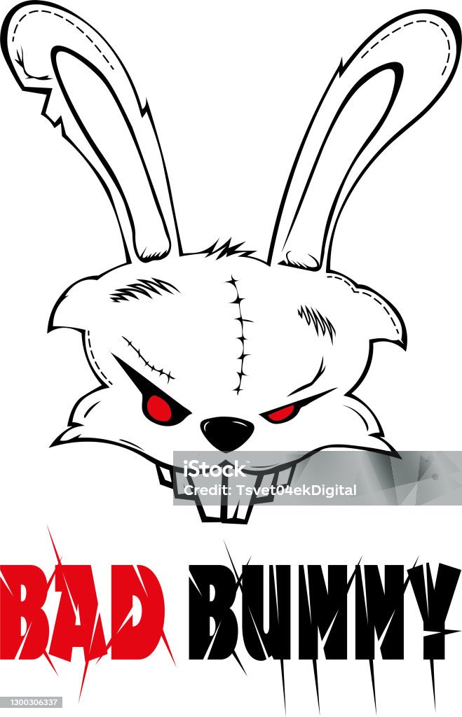 Bad Rabbit Stok Vector Bad Bunny Stock Illustration - Download Image Now - Evil, Rabbit ...