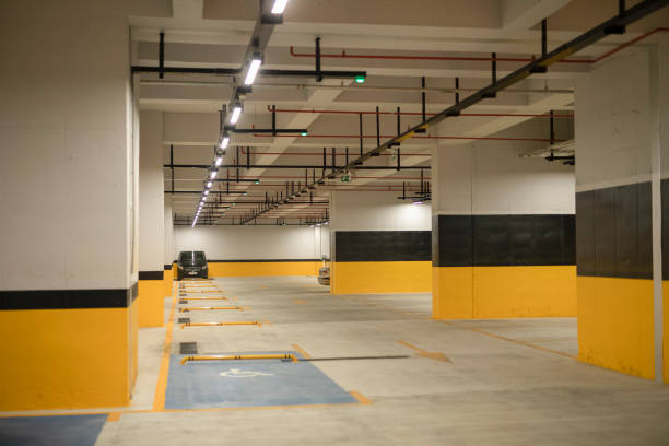 istock Parking Garage, Shopping Mall Parking Lot 1300307595