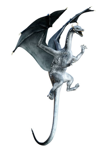 istock 3D illustration fantasy dragon on white 1300309107