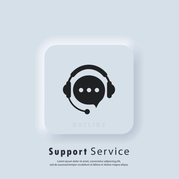 ilustrações de stock, clip art, desenhos animados e ícones de support service icon. tech support icon. call center service. support assistant. operator. vector. ui icon. neumorphic ui ux white user interface web button. - setup operator