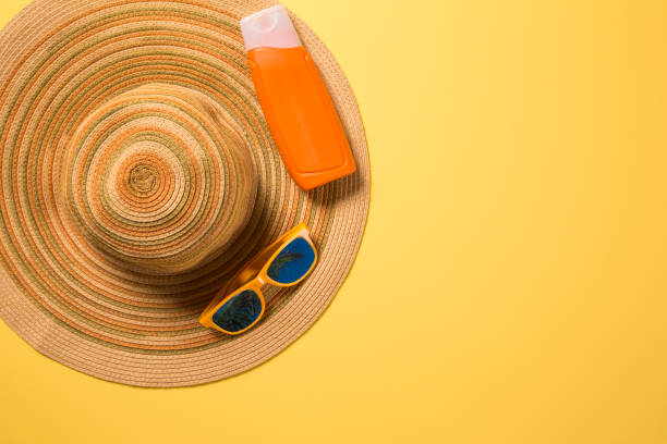 istock Summer vacation concept flat lay. Beach accessories top view. Space for text. travel 1300311903