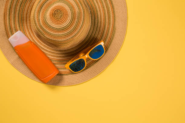 istock Summer vacation concept flat lay. Beach accessories top view. Space for text. travel 1300312939